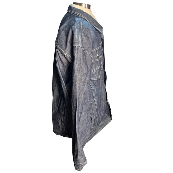 Knockout Jeans Los Angeles Mens Light Blue Denim Jacket Size XXXL Hip Hop Y2K - Picture 7 of 14